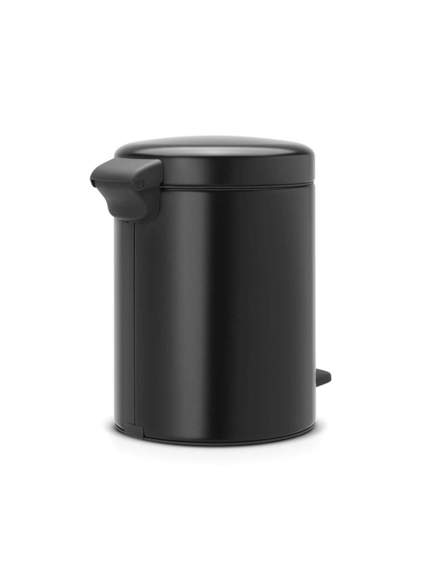 BRABANTIA New Icon Matt Black Metal Pedal Dustbin (5 L) - Set of 1