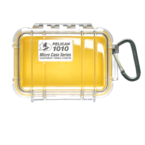 Pelican Micro Case with Clear Lid and Carabineer (Yellow) 1010-027-100