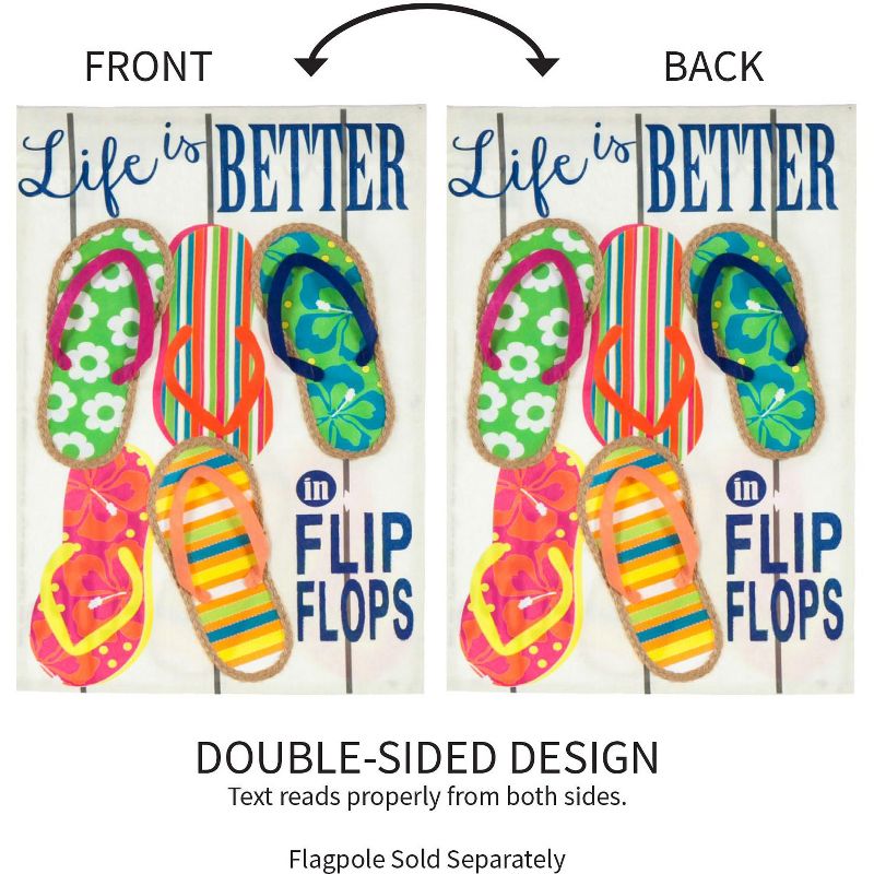 Evergreen Life Is Better In Flip Flops Garden Linen Flag