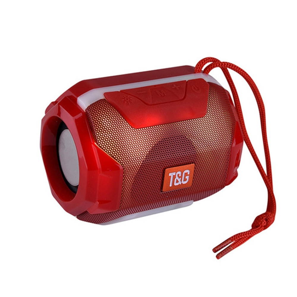 BEAM Wireless Portable Speaker by Indigi w/ Colorful LEDs & FM Radio(TFcard, & USB Input) High Quality Sound, Red