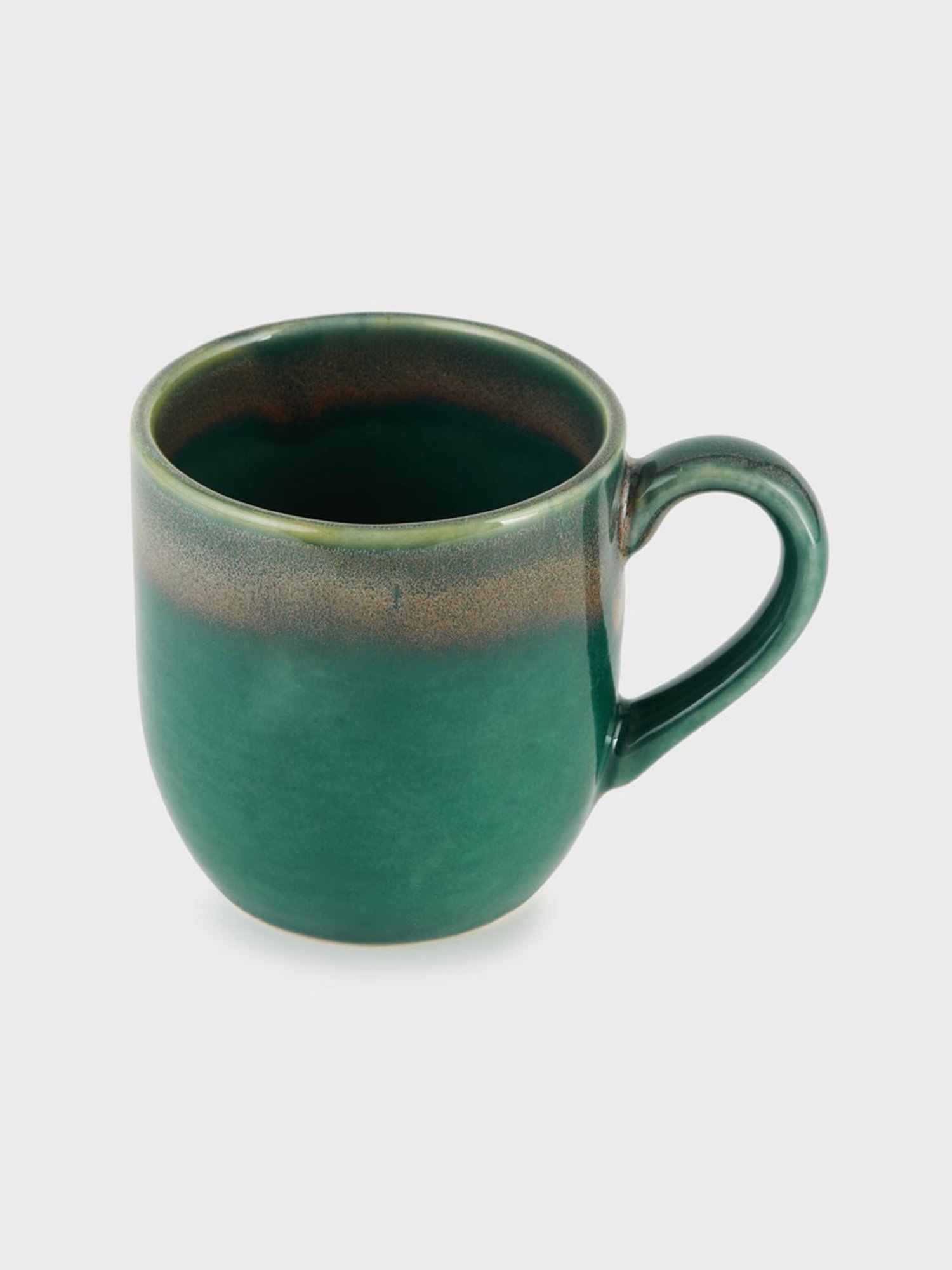 Fabindia Home Adhrit Dark Green Ceramic Mug (240 ml)