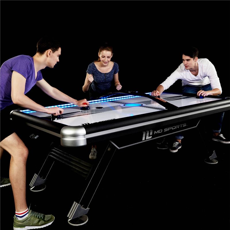 MD Sports Titan 7.5' Air Powered Hockey Table with Overhead Scorer - Black