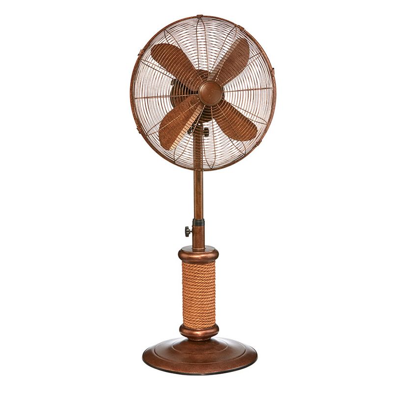 DecoBREEZE DBF2500 Electric Oscillating 3 Speed Air Circulating Standalone Pedestal Fan with Outdoor Rated 55 Watt Motor, Nautica
