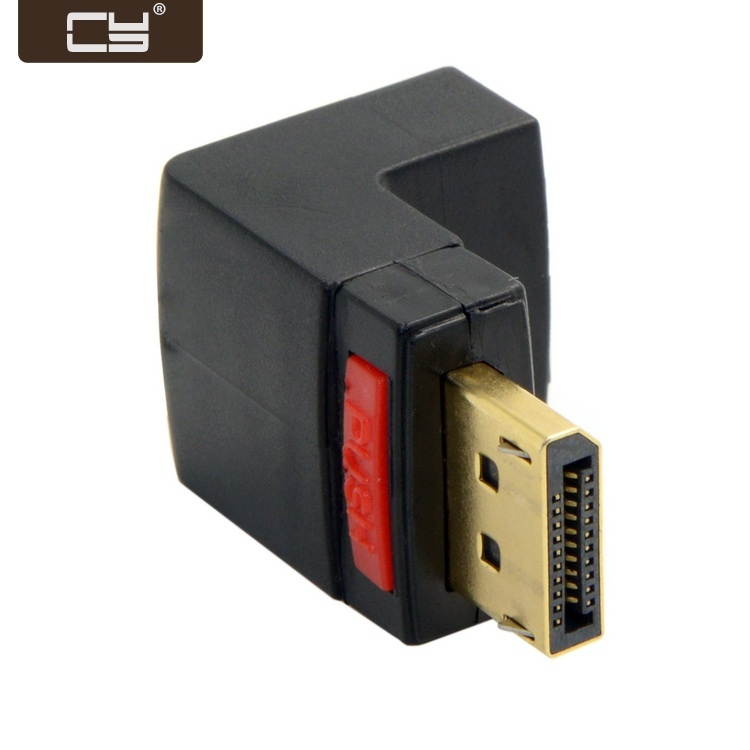 CY Down Angled 90 Degree DisplayPort Male to Female Extension Adapter DP-086-DN