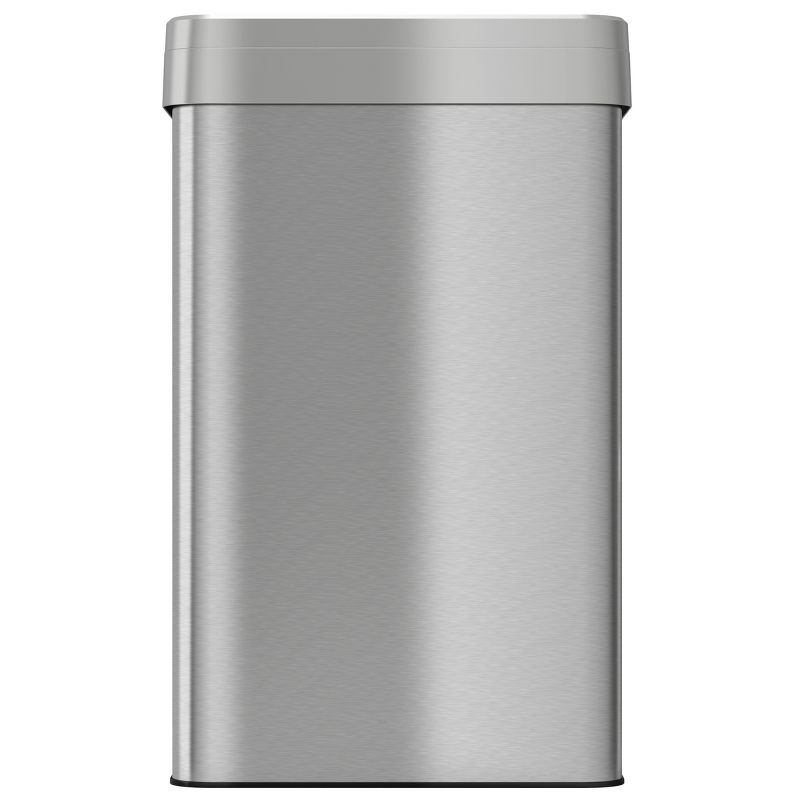 iTouchless Open Top Trash Can with Dual AbsorbX Odor Filters 21 Gallon Silver Stainless Steel
