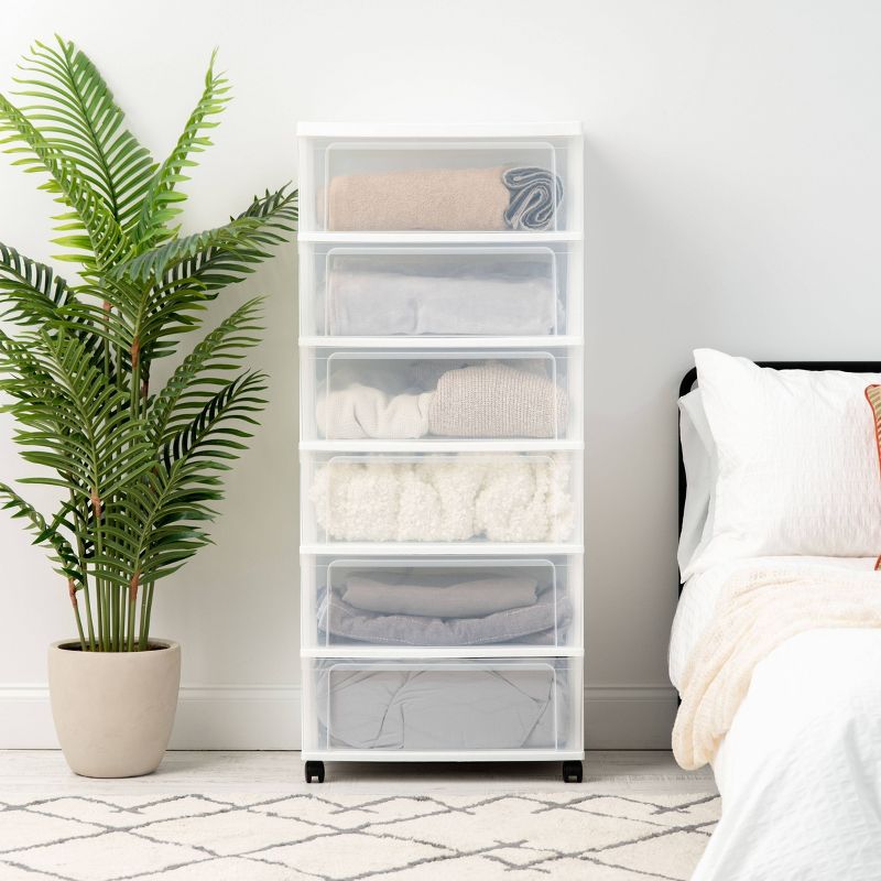 IRIS 6 Drawer Wide Chest White