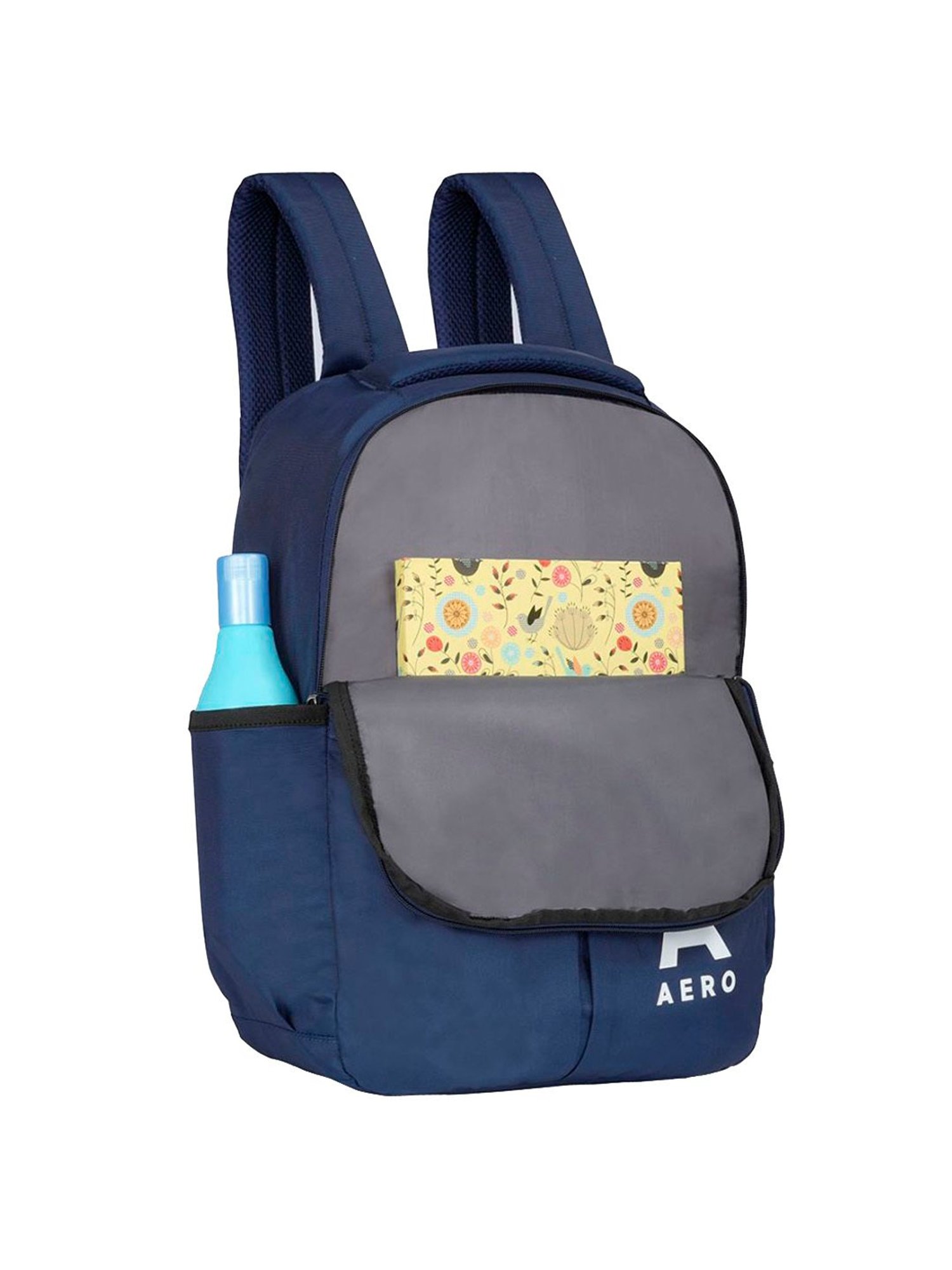 Aeropostale Tucker Navy Polyester Solid Laptop Backpack