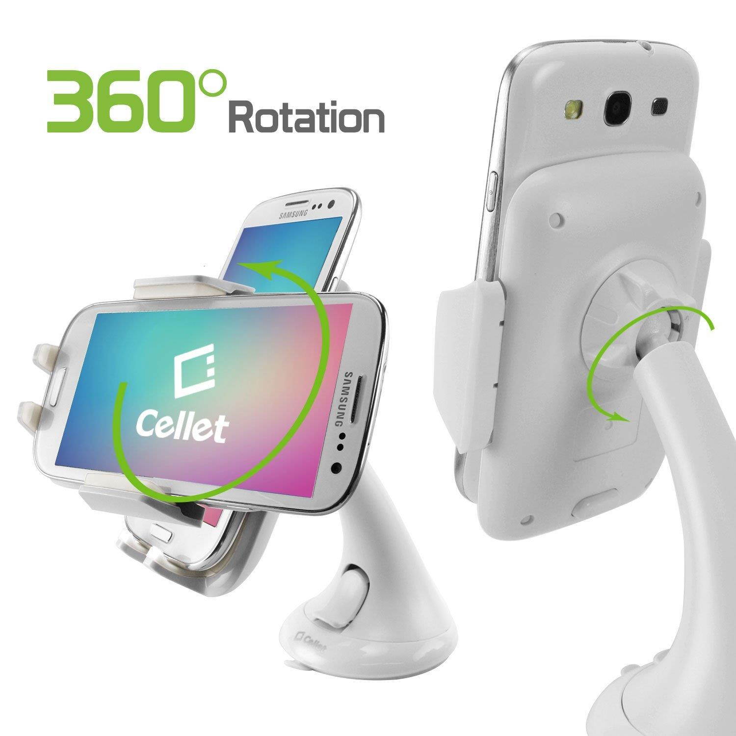 Cellet Black Universal Premium Windshield Dashboard Auto Car Phone Holder for Samsung J7 Star