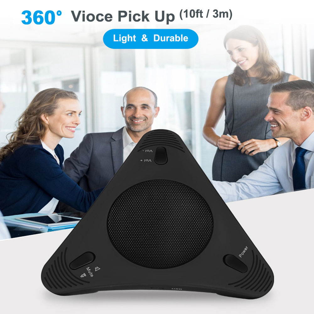 USB Conference Computer Microphone VOIP Omnidirectional Desktop Wired Microphone Built-in Speaker Support Control Mute Function Plug  Play for PC Laptop for Video Call | Zoom Meeting 360&deg; Audio Pickup