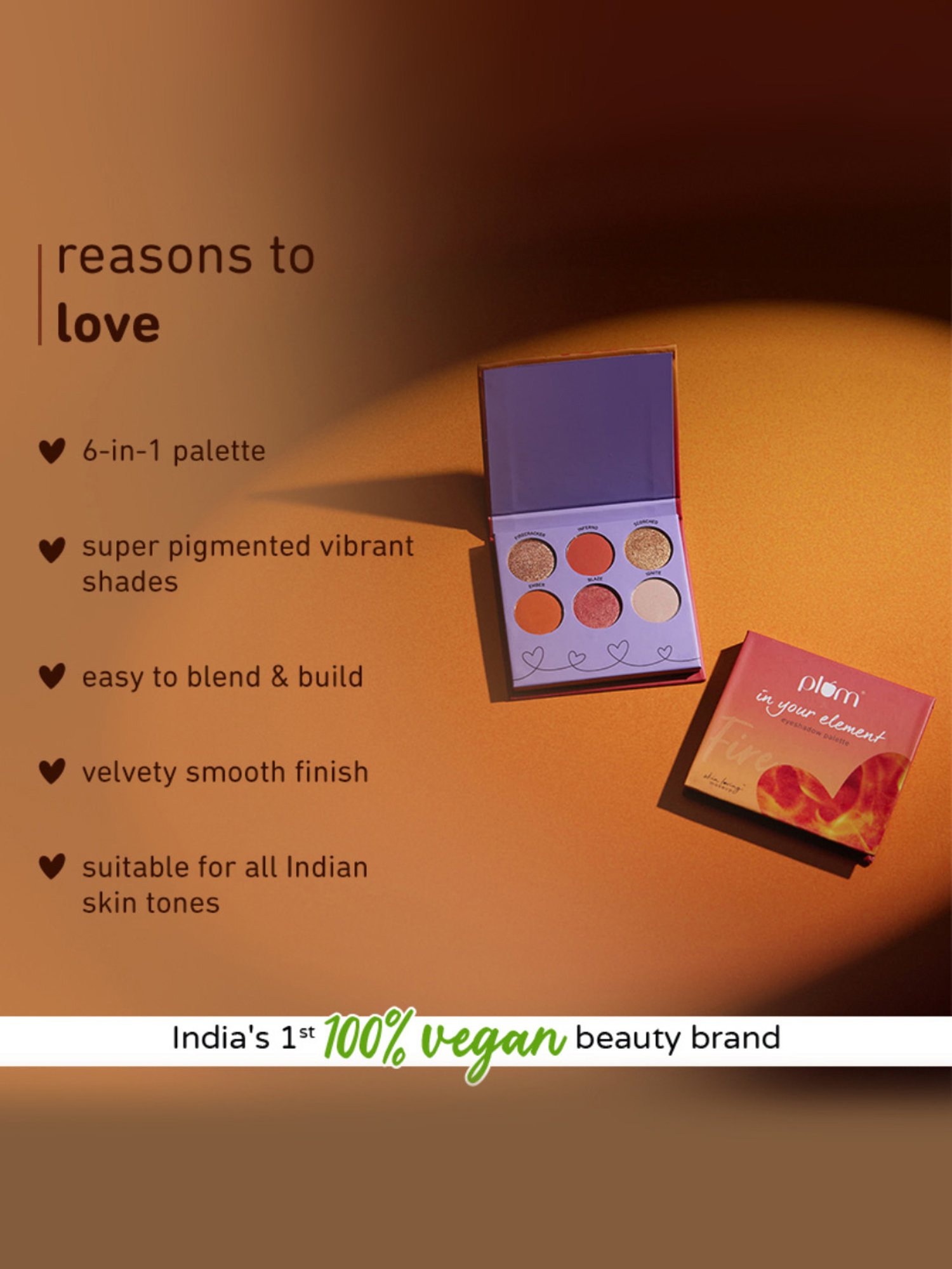 Plum In Your Element Eyeshadow Palette Fire - 10 gm