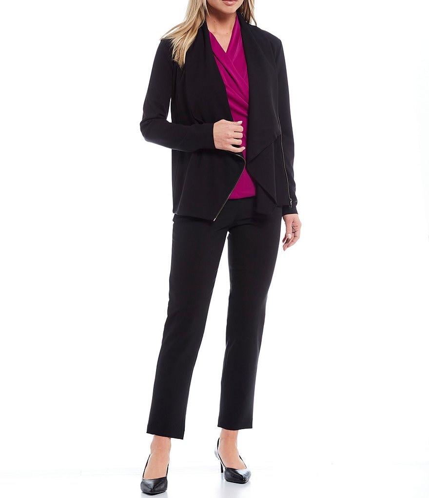 Donna Karan New York Drape Front Ponte Flyaway Jacket