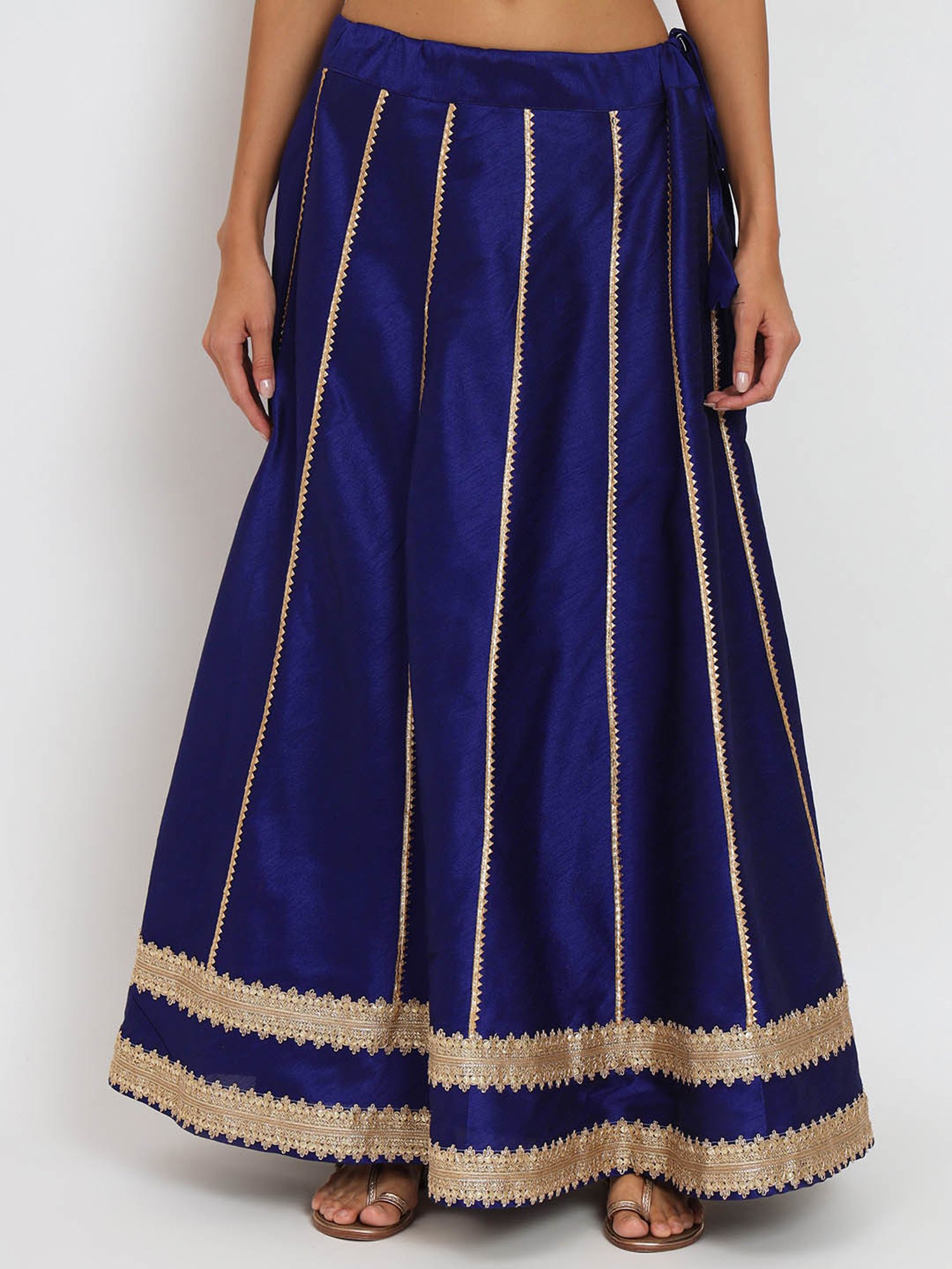 studiorasa Blue Dupion Embellished Skirt
