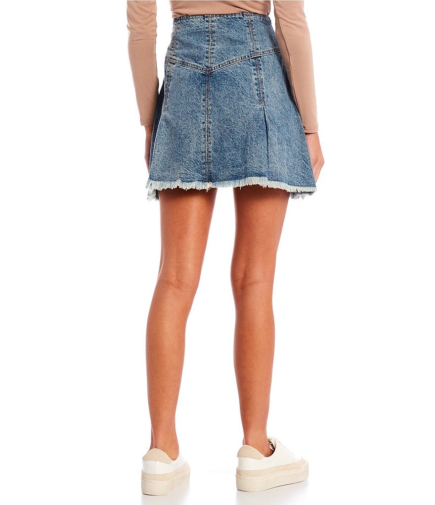 GB Frayed Hem Denim Tennis Skirt