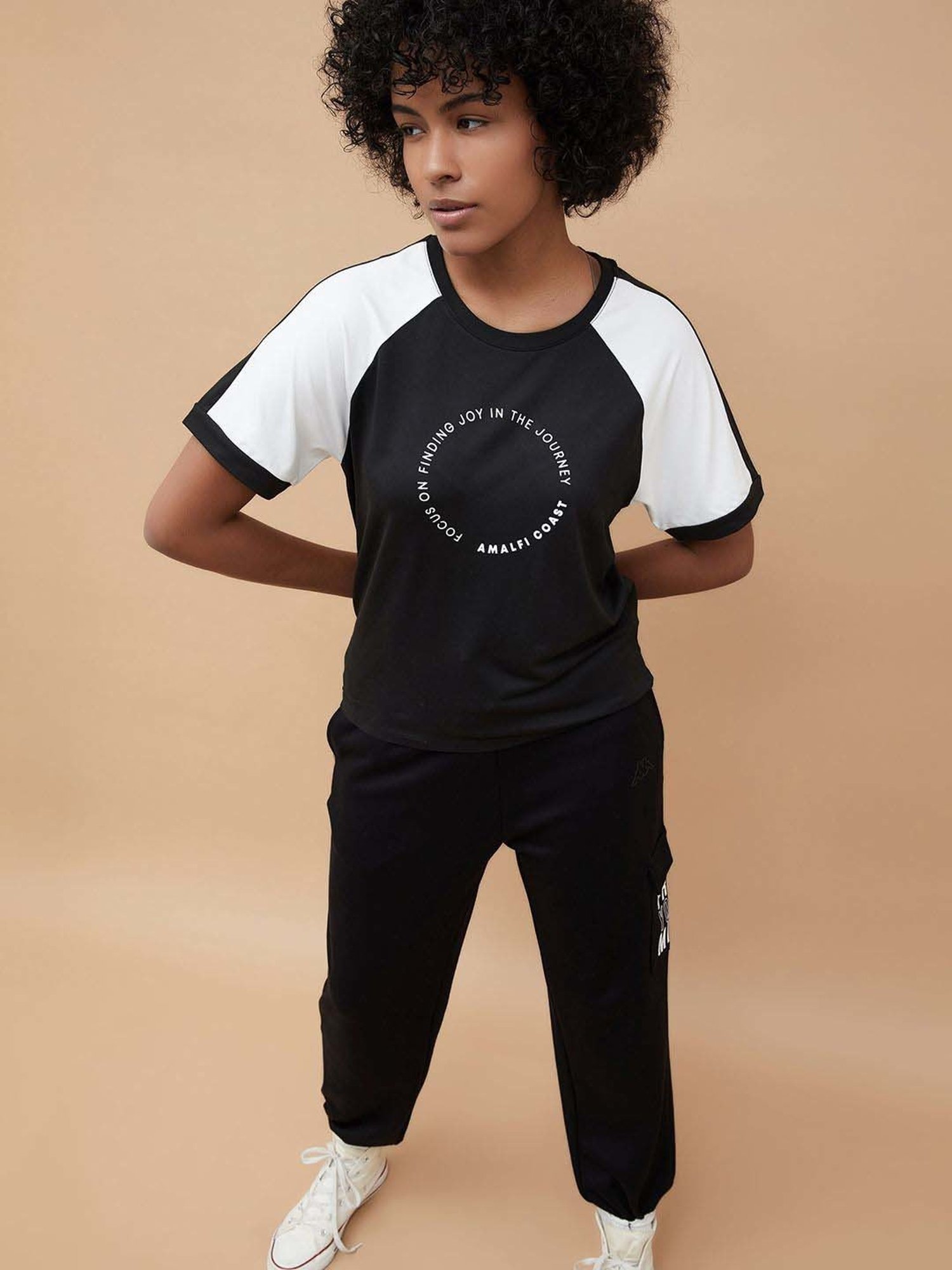 KAPPA Black Printed Sports T-Shirt