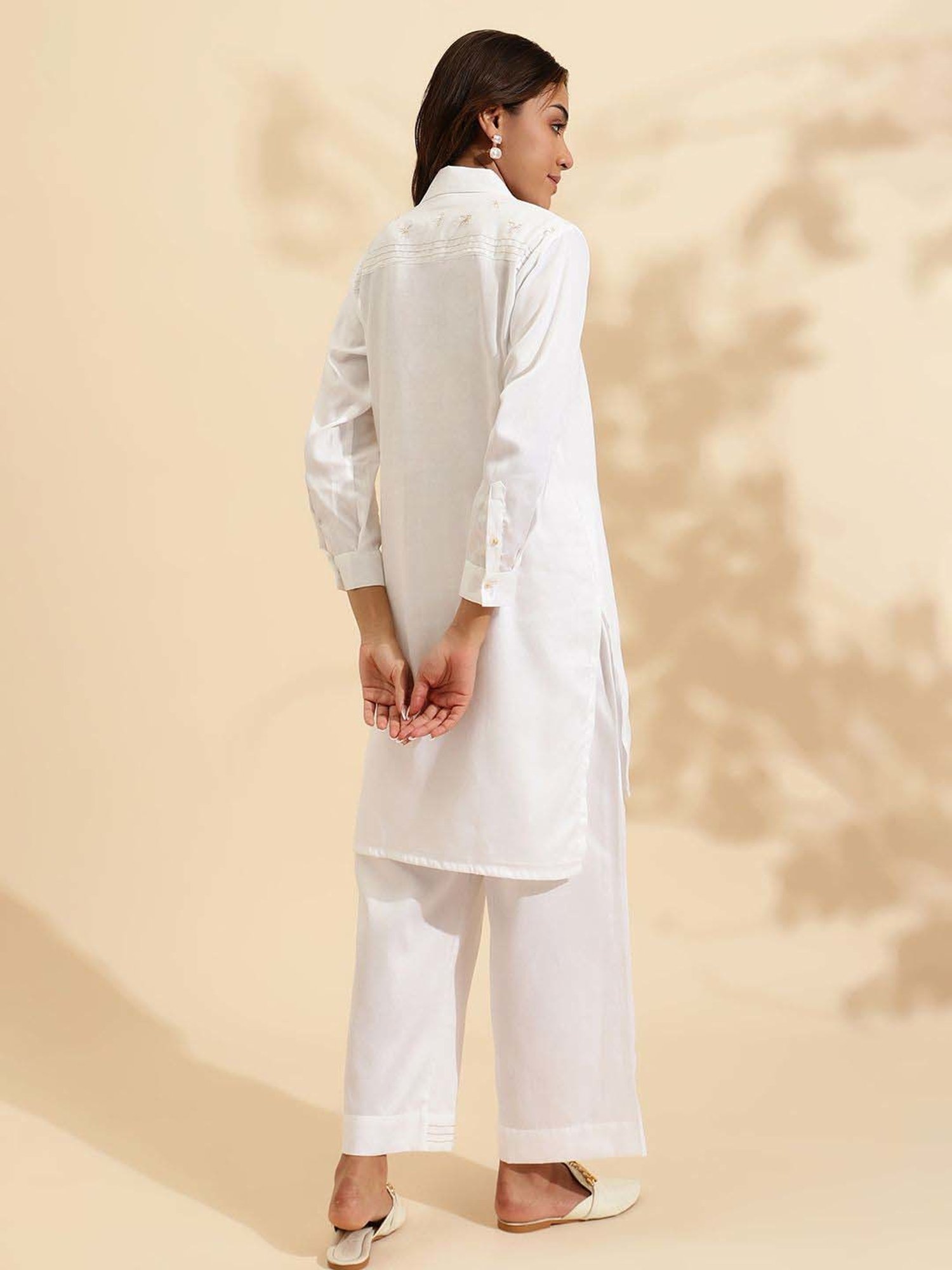 Sringam White Cotton Co-Ord Sets