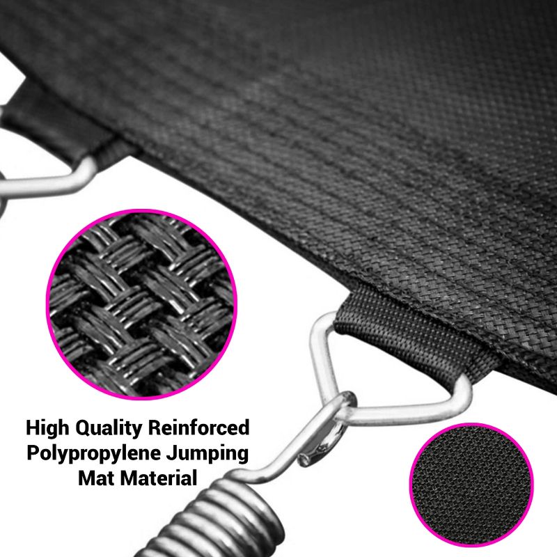 SereneLife 10 Foot Outdoor Backyard Play Trampoline and Safety Protective Dual Closure Net Enclosure for Kids Supports Weight Up To 352 Pounds, Pink