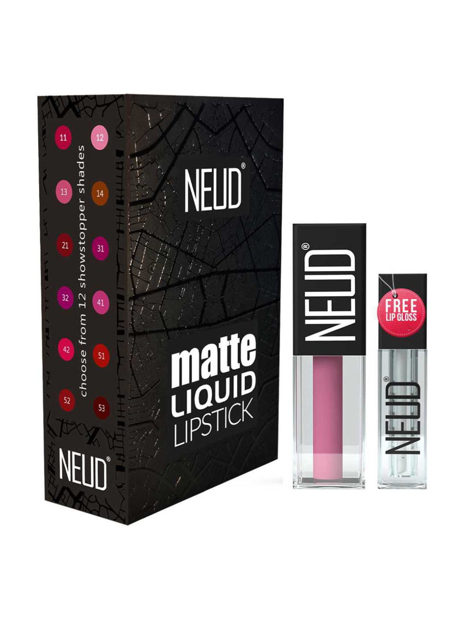 Neud Matte Liquid Lipstick Combo Supple Candy & Jolly Coral with Two Lip Gloss Free