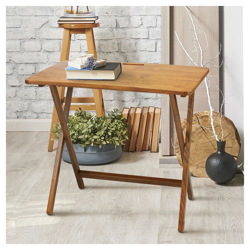 Folding Table with Solid American Red Oak - Flora Home