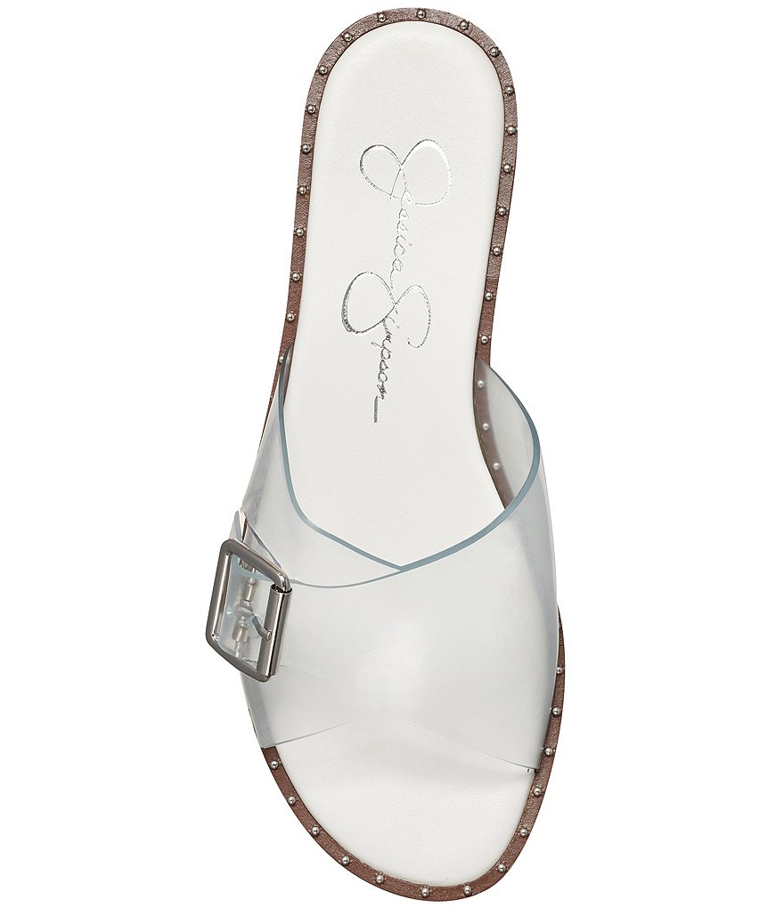 Jessica Simpson Maritah Clear Buckle Flat Sandals