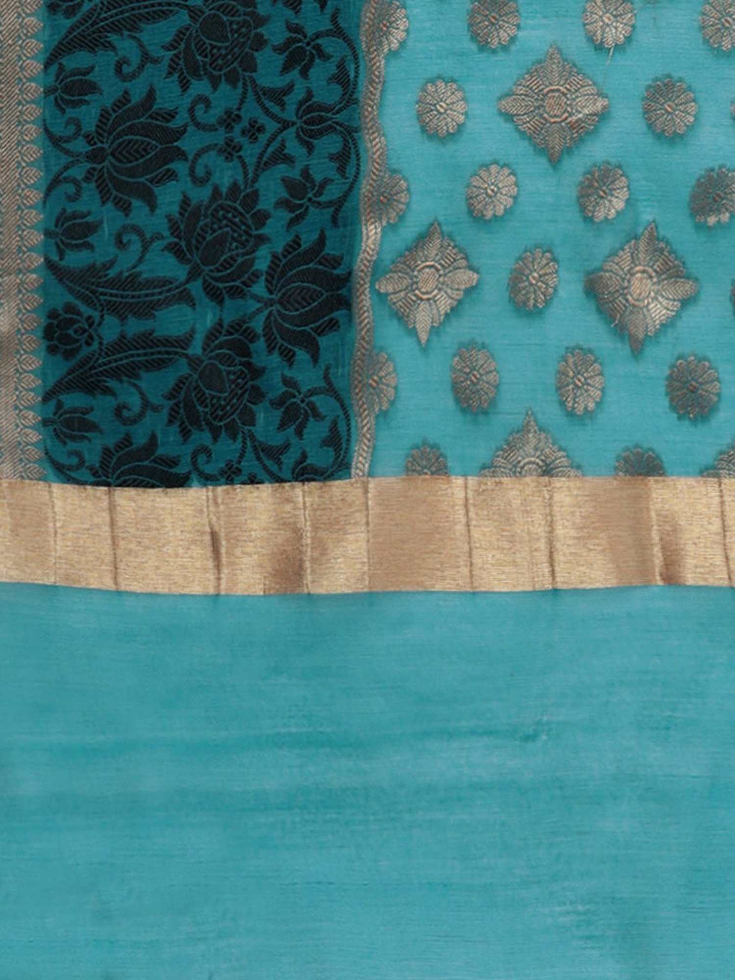 Chhabra 555 Black & Blue Woven Pattern Kurta Pant Set With Dupatta