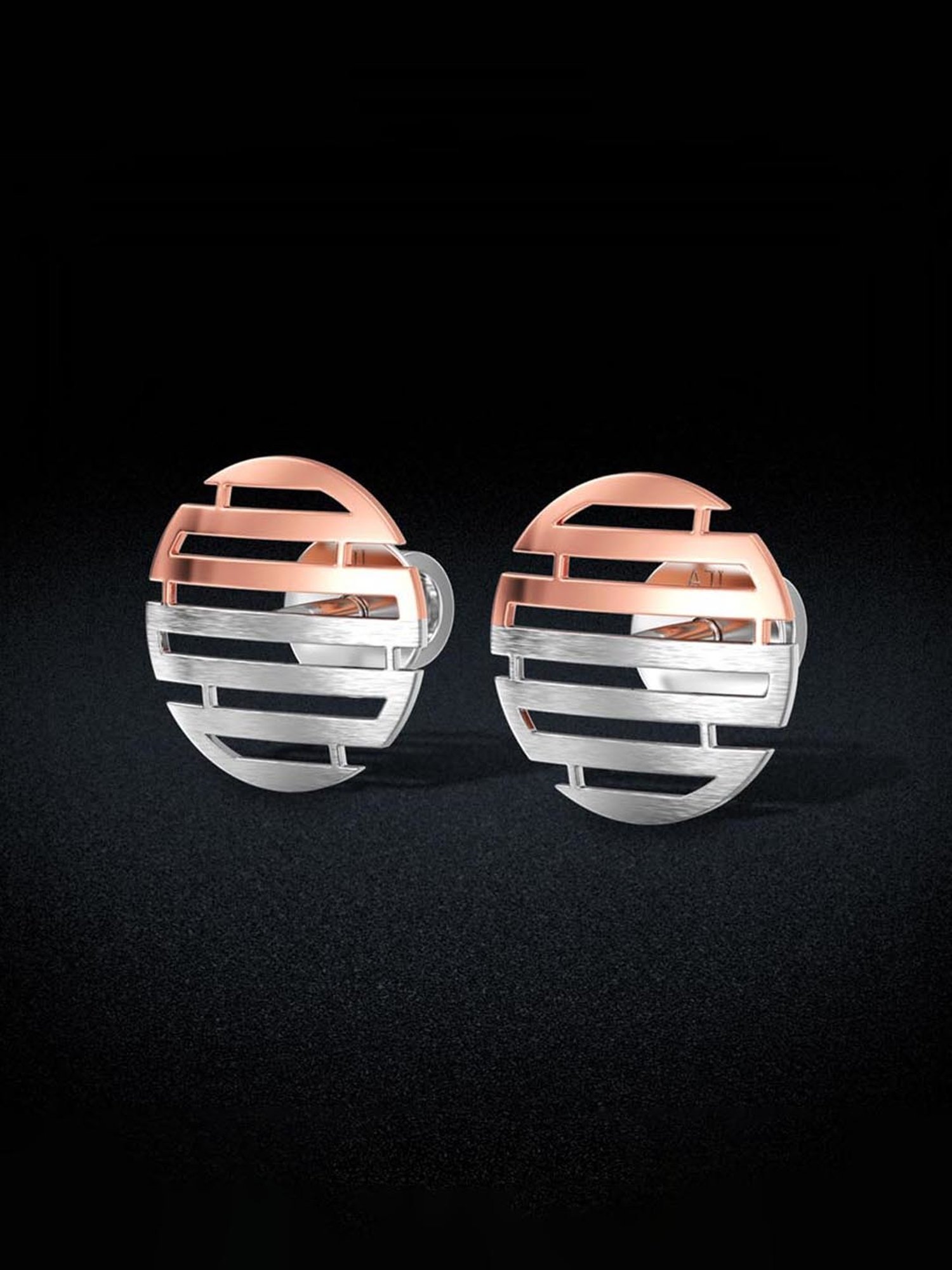 Joyalukkas 950 Platinum Intricate & Rose Gold Earrings