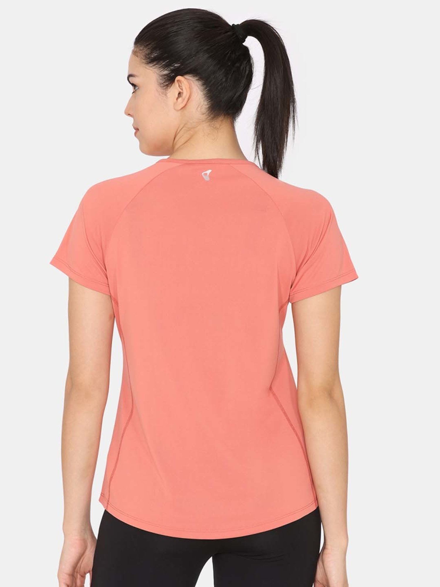 Zelocity by Zivame Peach Printed Sports T-Shirt
