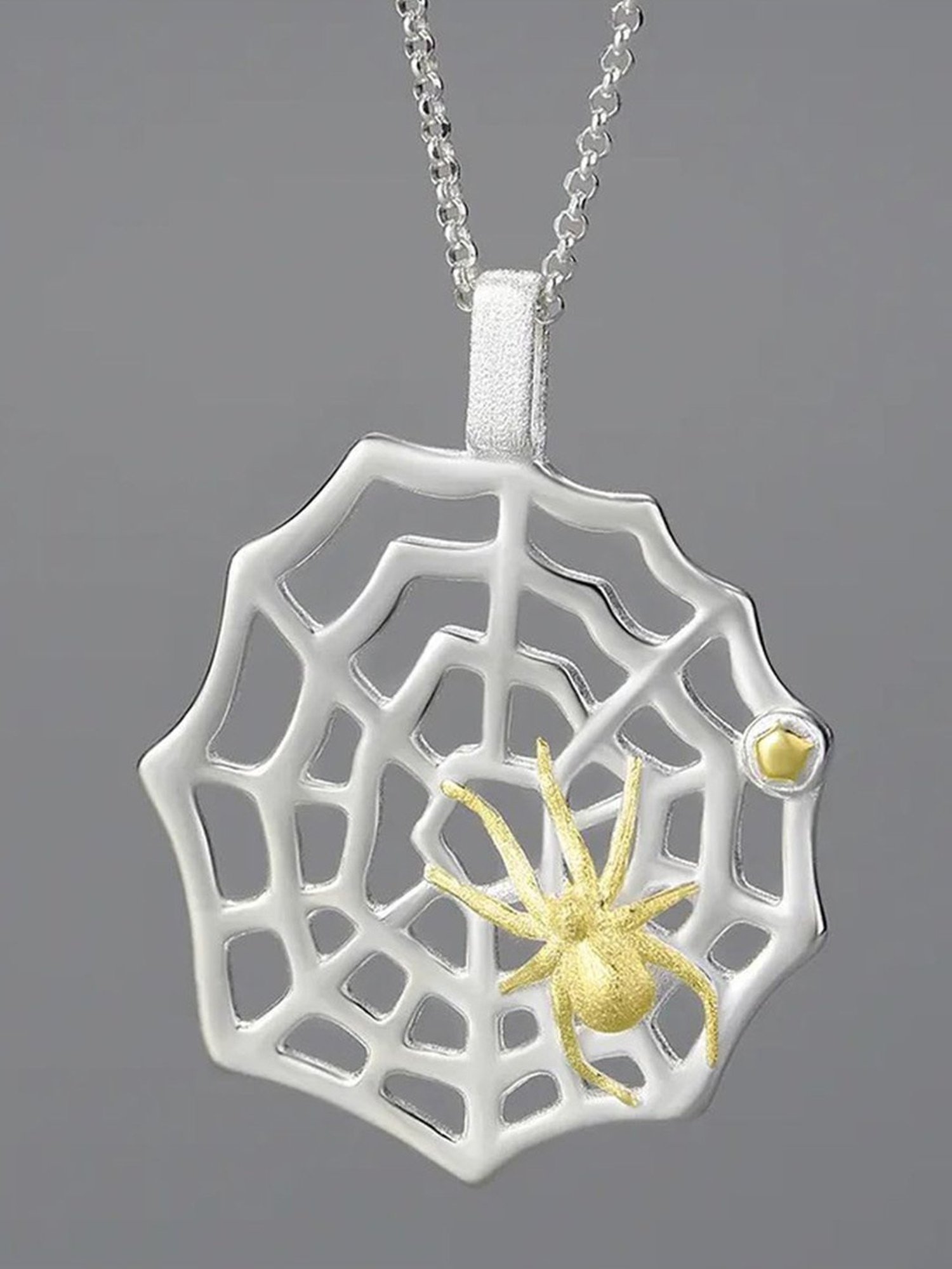 Rihi by P.C. Chandra Jewellers 92.5 Sterling Silver Spiderweb Pendant for Women & Girls