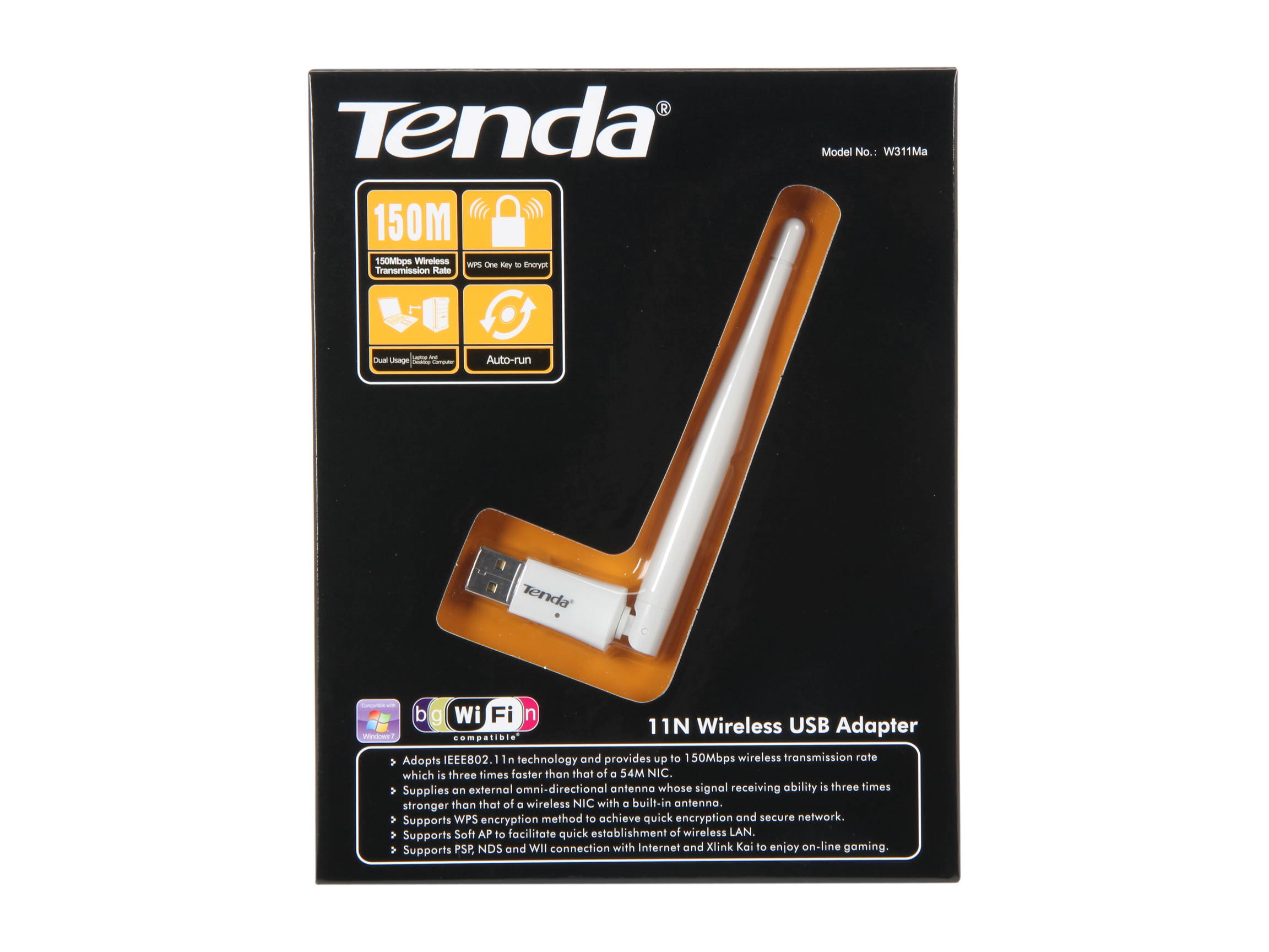 Tenda W311MA USB 2.0 Wireless N150 Mini High Power Adapter