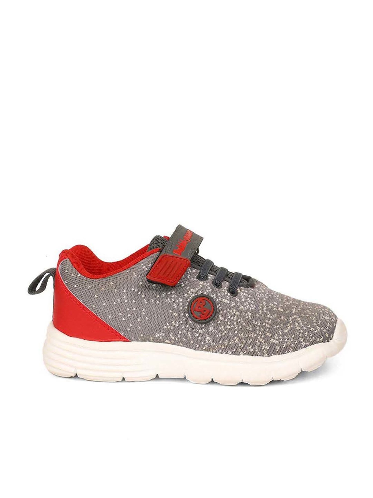 Bubblegummers by Bata Kids Grey & Red Velcro Shoes
