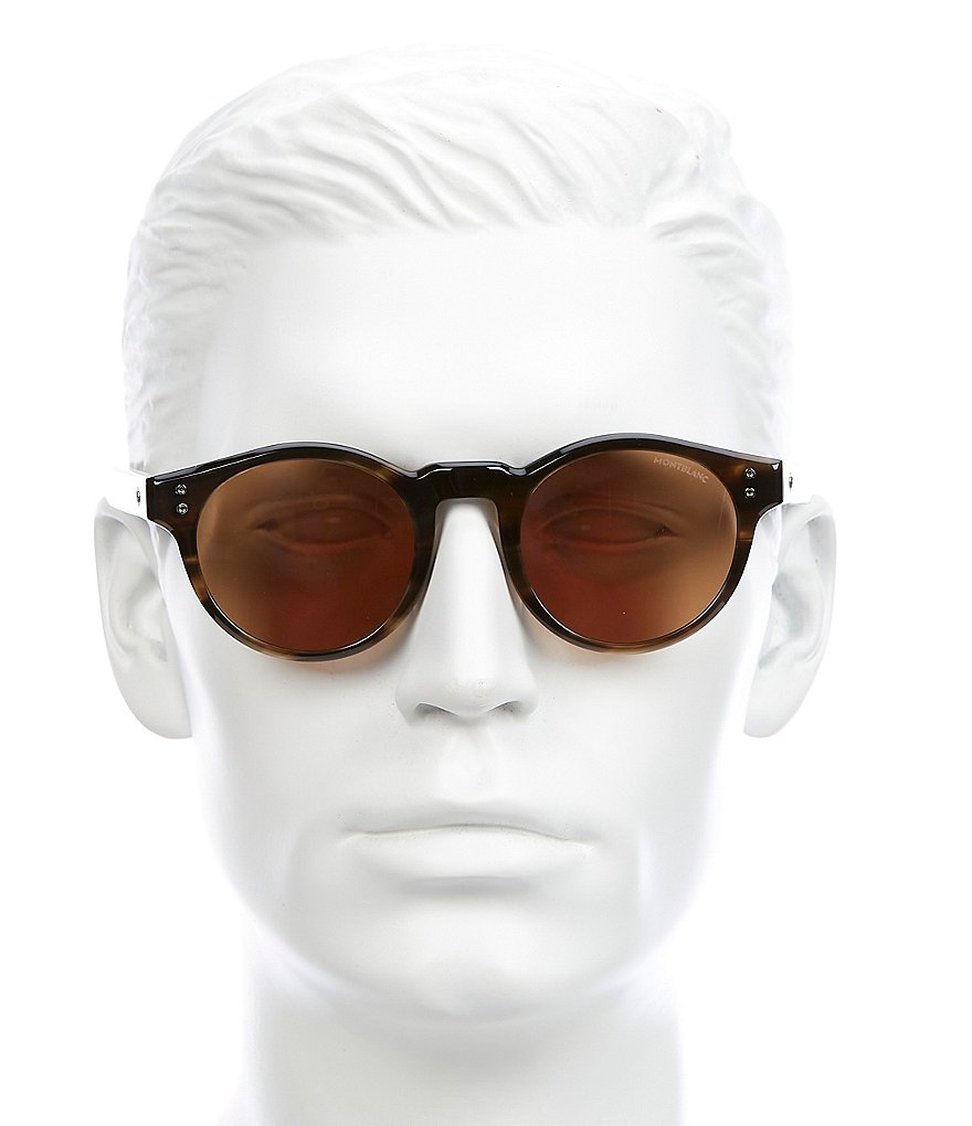 Montblanc Men's Round 49mm Sunglasses