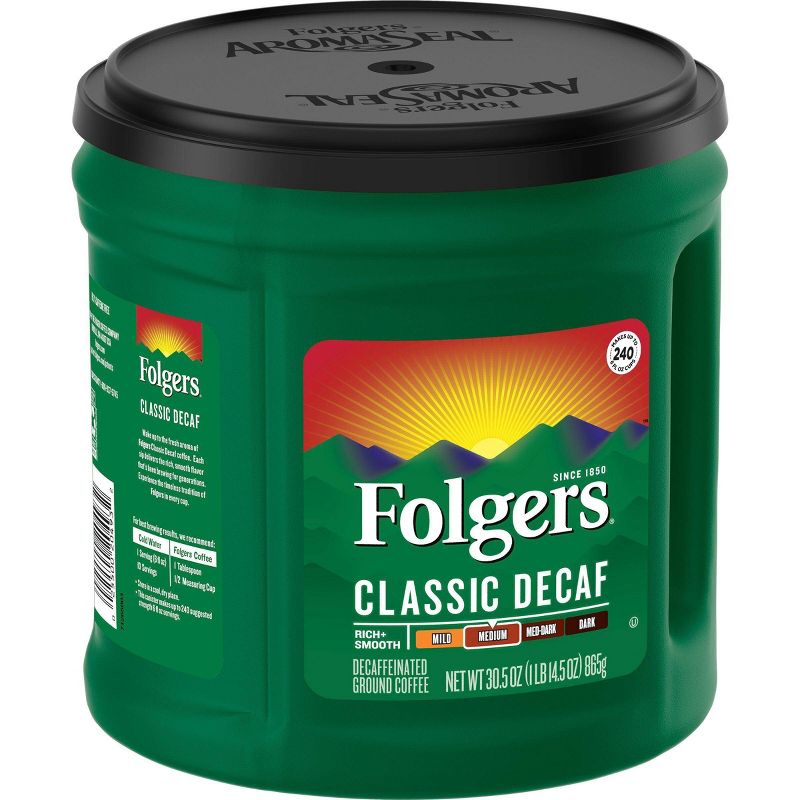 Folgers Classic Medium Roast Ground Coffee - Decaf - 30.5oz