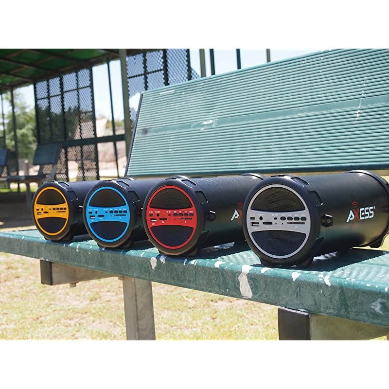 SPBT1031BL Portable Bluetooth Indoor/Outdoor 2.1 Hi-Fi Cylinder Loud Speaker with Built-In 3" Sub and SD Card, USB, AUX Inputs in Blue