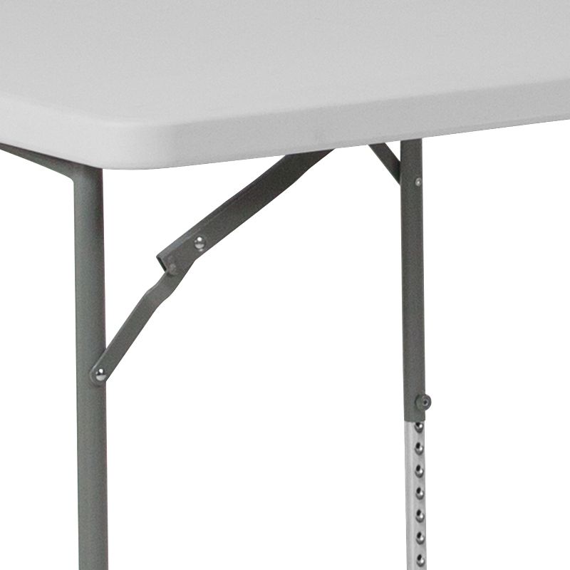 Flash Furniture 2.79-Foot Square Height Adjustable Granite White Plastic Folding Table