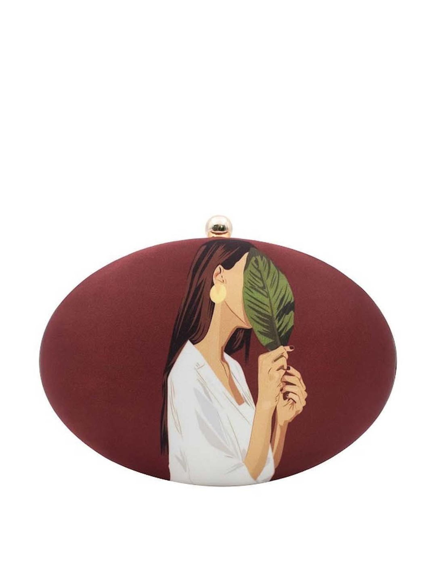 Sugarcrush Maroon Printed Clutch