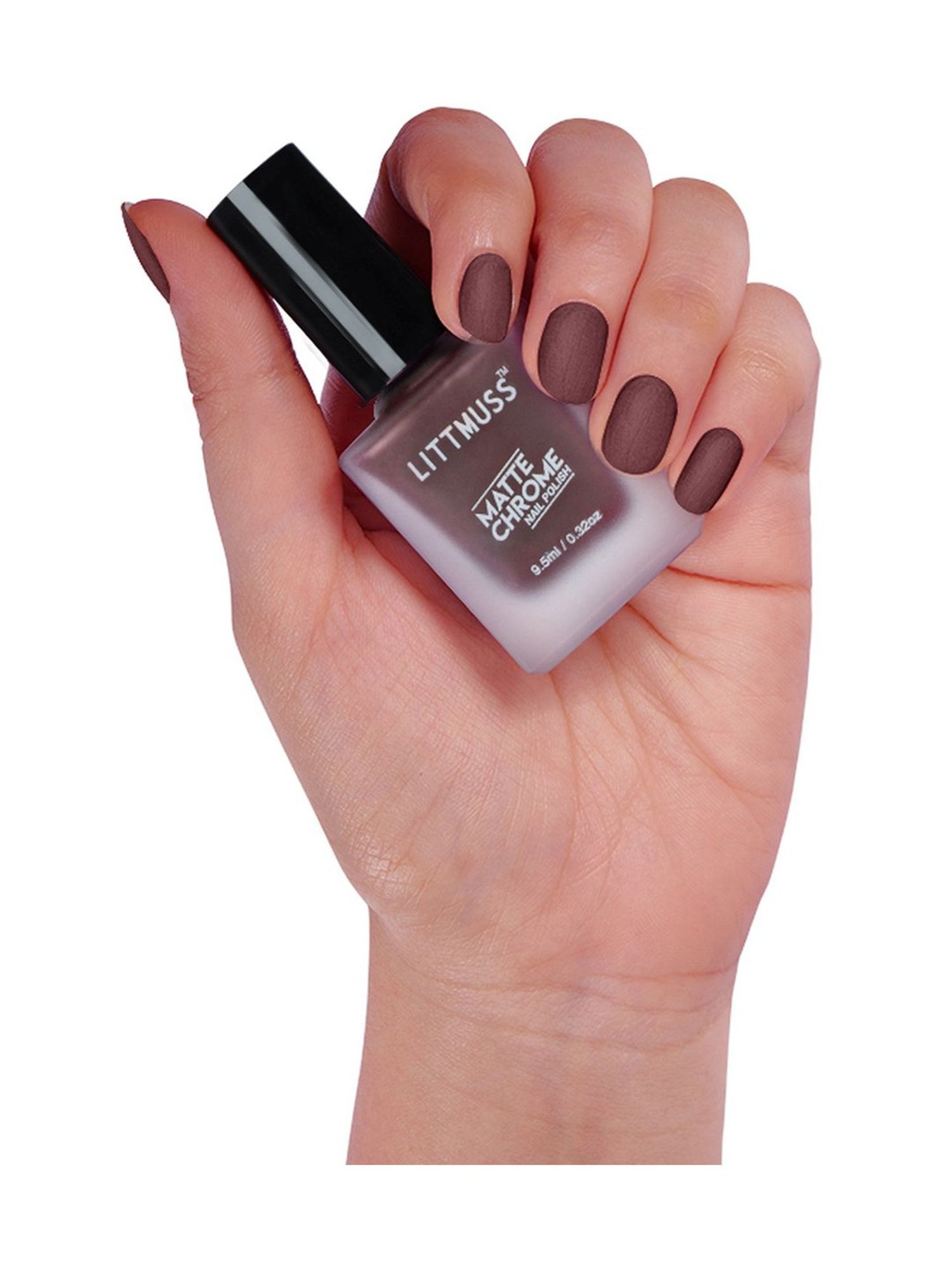 Littmuss Matte Chrome Nail Polish Choco Almond Torte 002 - 9.5 ml