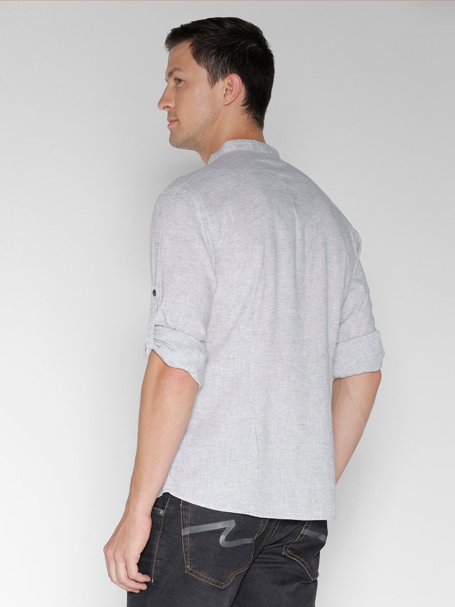 Identiti Light Grey Slim Fit Shirt