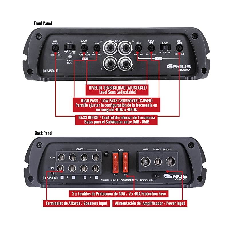 GXP-150.4D 2000 Watts-MAX Compact Car Full Range Amplifier 4 Channel Class-D 2-Ohm Stable