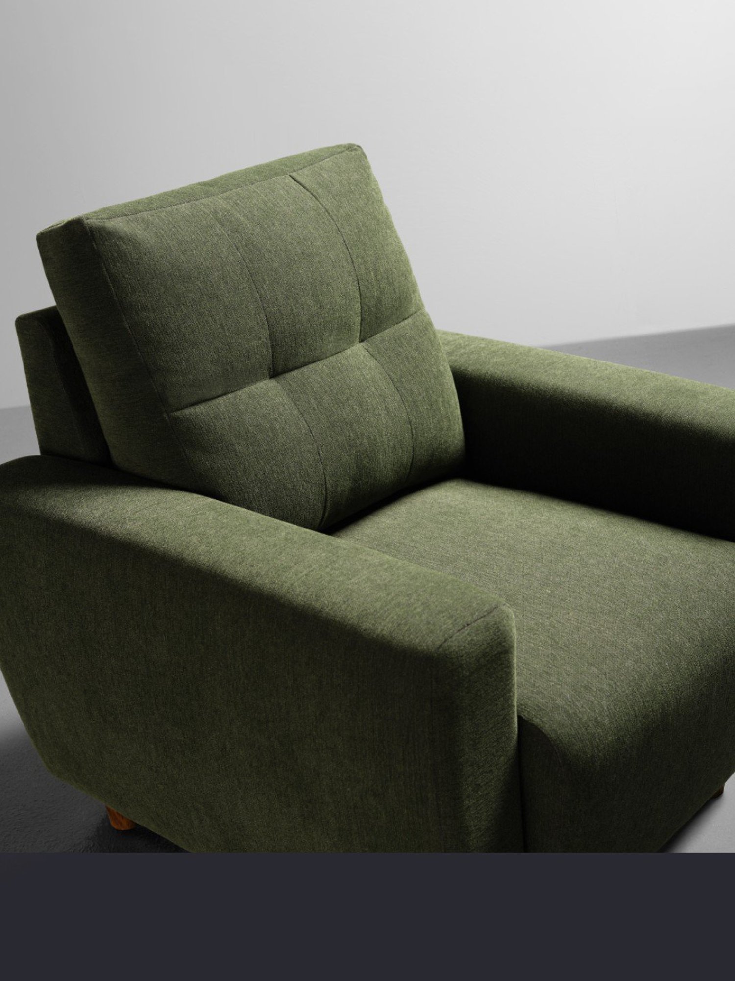 Sleepyhead Yolo Avocado Green Fabric 1 Seater Sofa