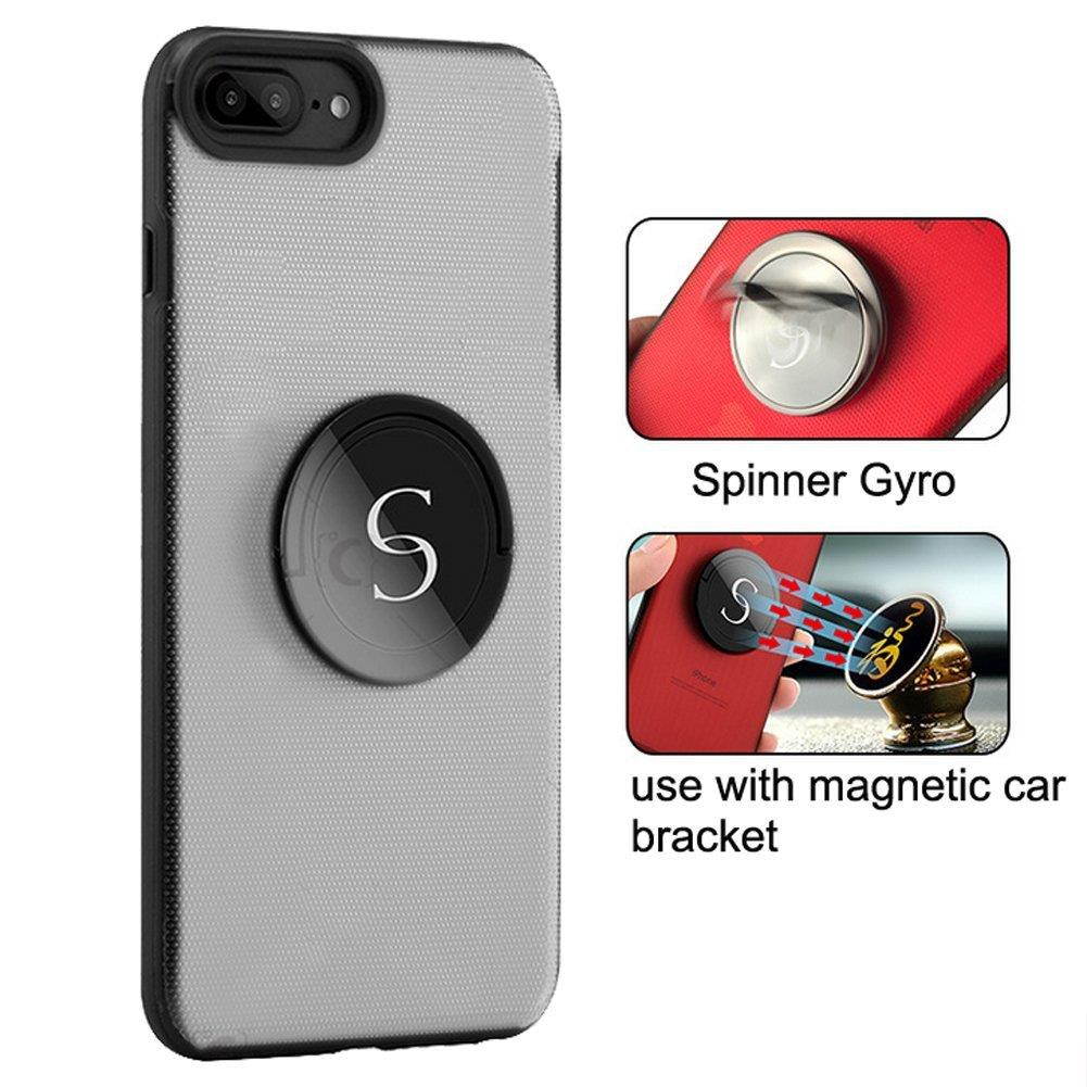 EIGIIS Creative Kickstand Phone Case Ring Holder Case Gyro Spinner Phone Case for iphone 7 (White)
