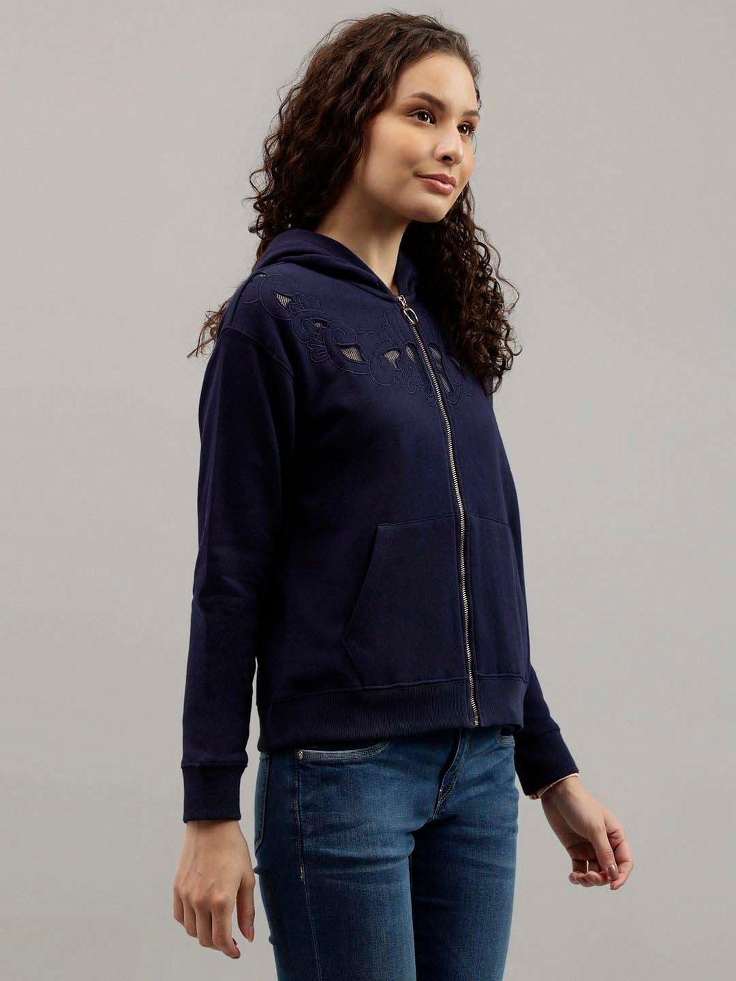 Beverly Hills Polo Club Navy Self Pattern Hoodie