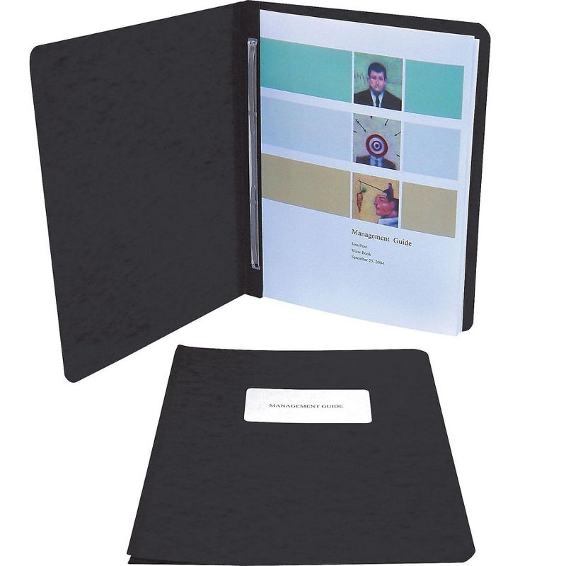 ACCO Pressboard Report Cover Prong Clip Letter 3" Capacity Black 25971