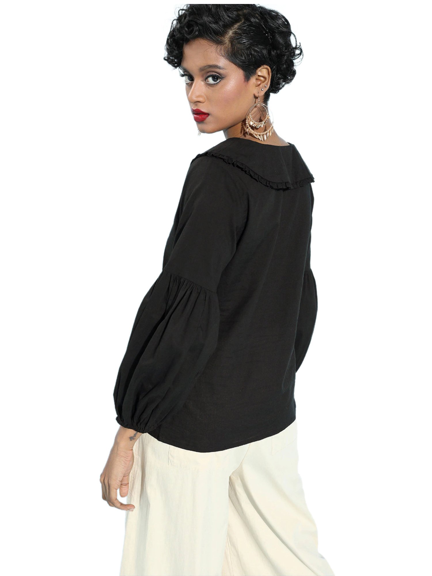 Sera Black Cotton Top
