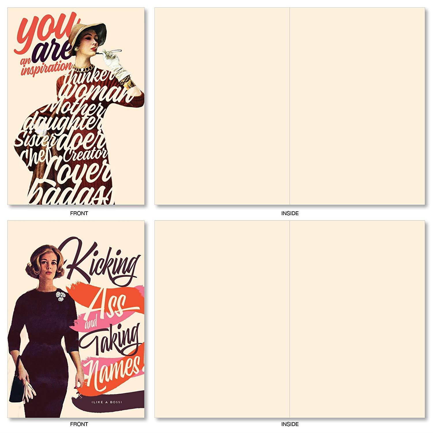 O+D Power Girls': 10 Assorted All Occasions Card Presenting a Gorgeous Women with Inspirational Sayings, with Envelopes (10 Designs, 1 Card Per Design). AC6682OCB-B1x10