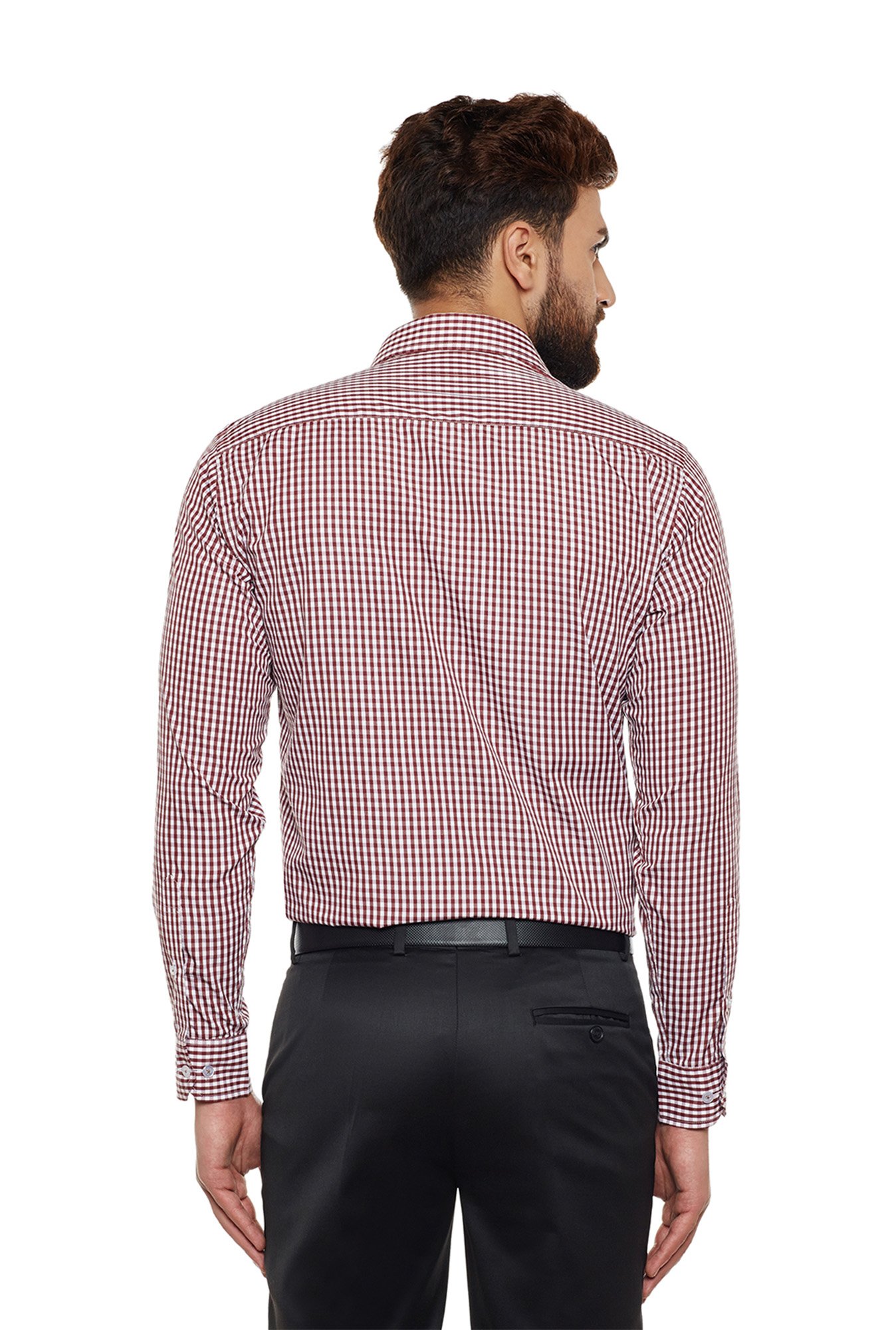Hancock Maroon Slim Fit Full Sleeves Shirt