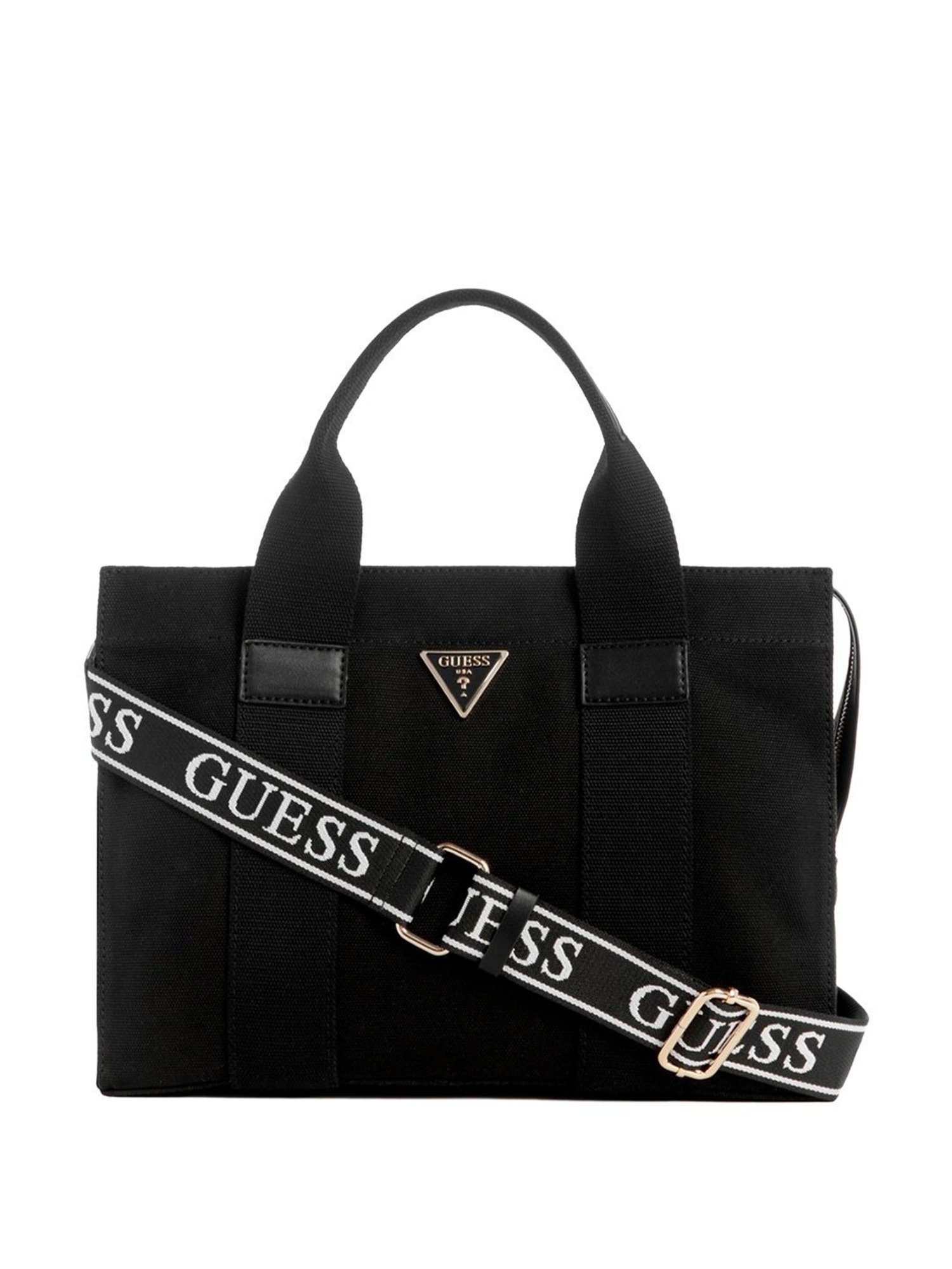 Guess Black Textured Tote Handbag