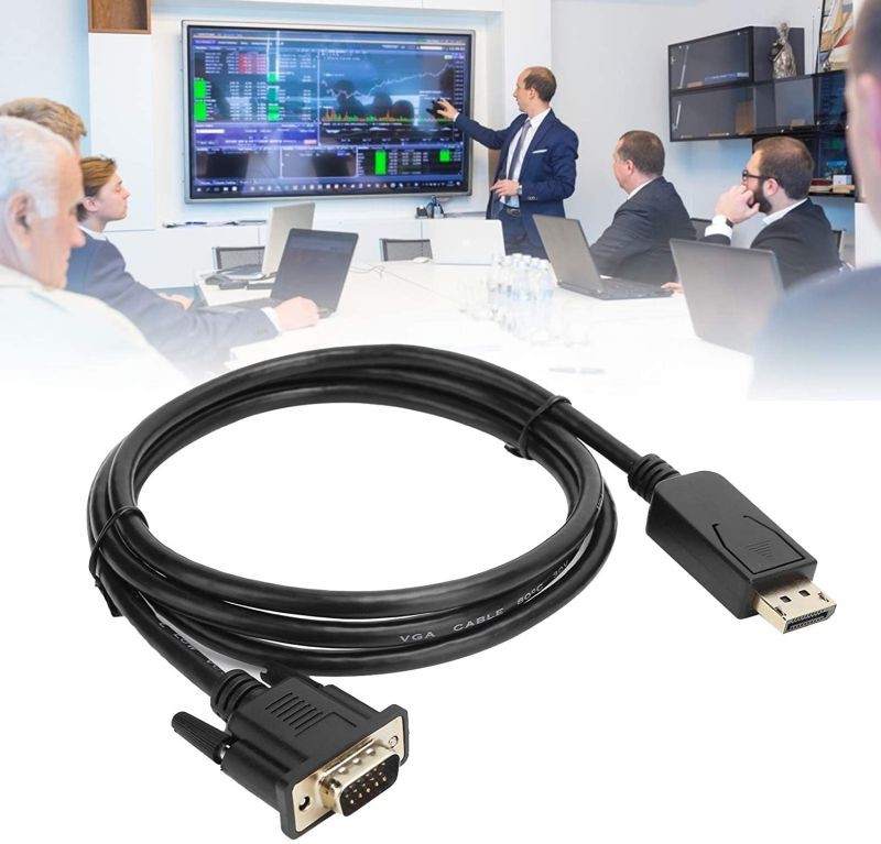 KUIDAMOS Black Cable DP to VGA Cable Compatible for Lenovo Dell HP ASUS and Other Brand Display Port to DVI-D Adapter(1.5 Meters)
