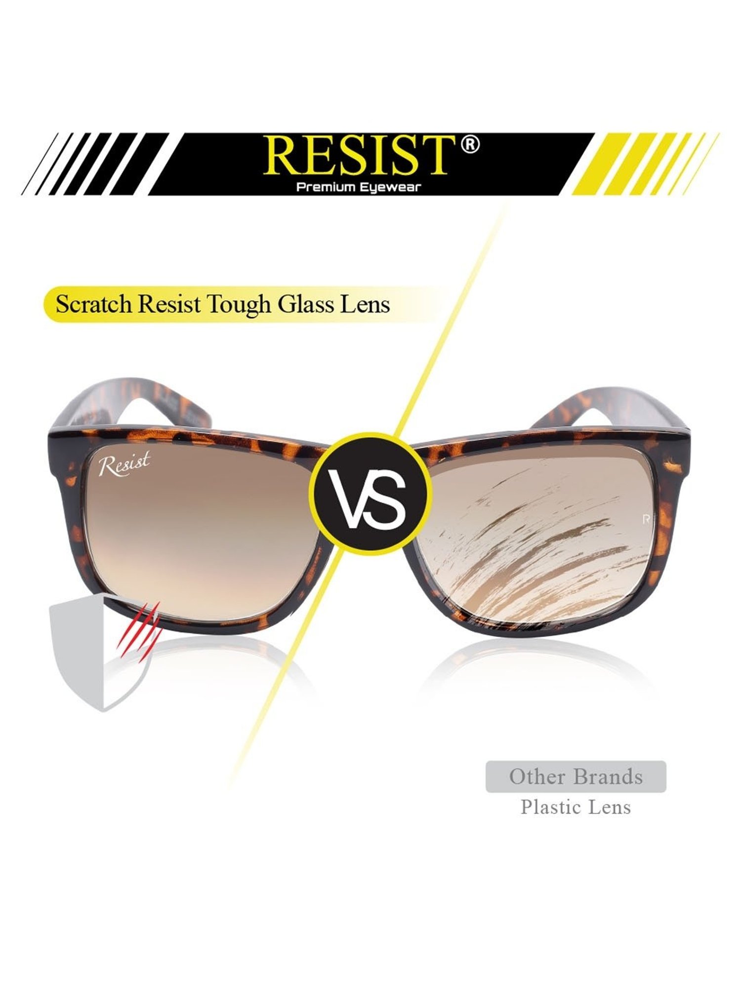 Resist Eyewear Brown Wayfarer UV Protection Unisex Sunglasses