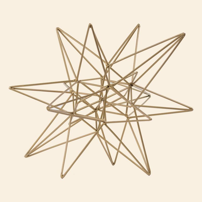 Star Figurine Metal Tabletop Décor In Steel Finish - Gold (7.28"x8.27"x7.48")