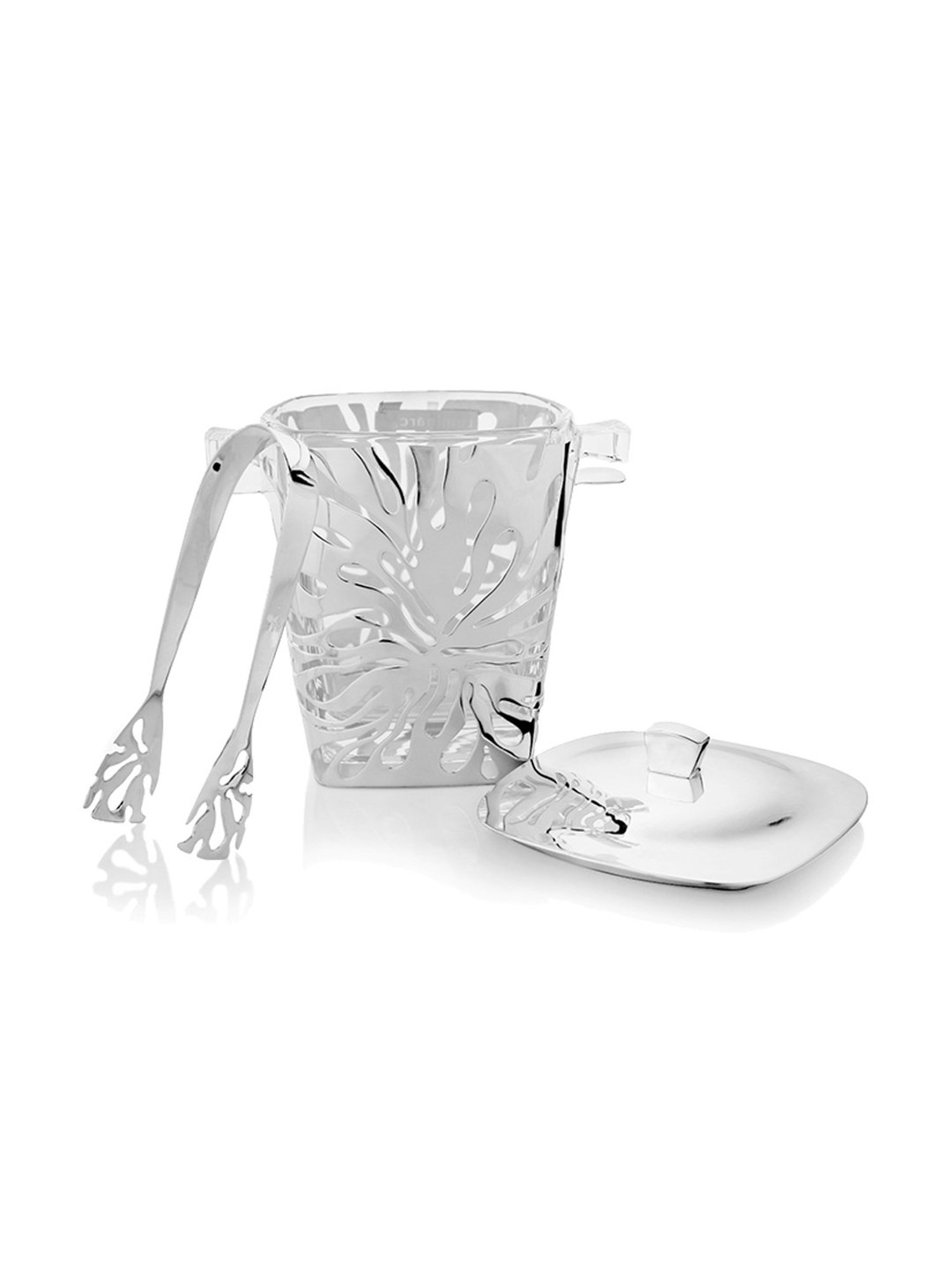 Episode Silver Plated Ice Bucket with Tong Zinnia