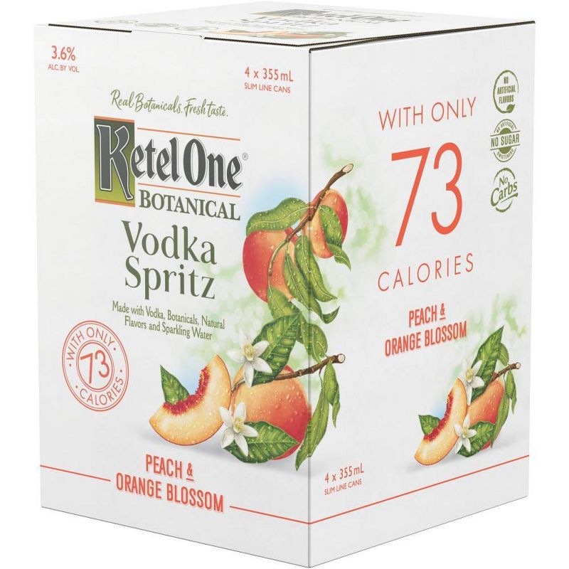 Ketel One Botanical Peach & Orange Blossom Vodka Spritz - 4pk/355ml Cans